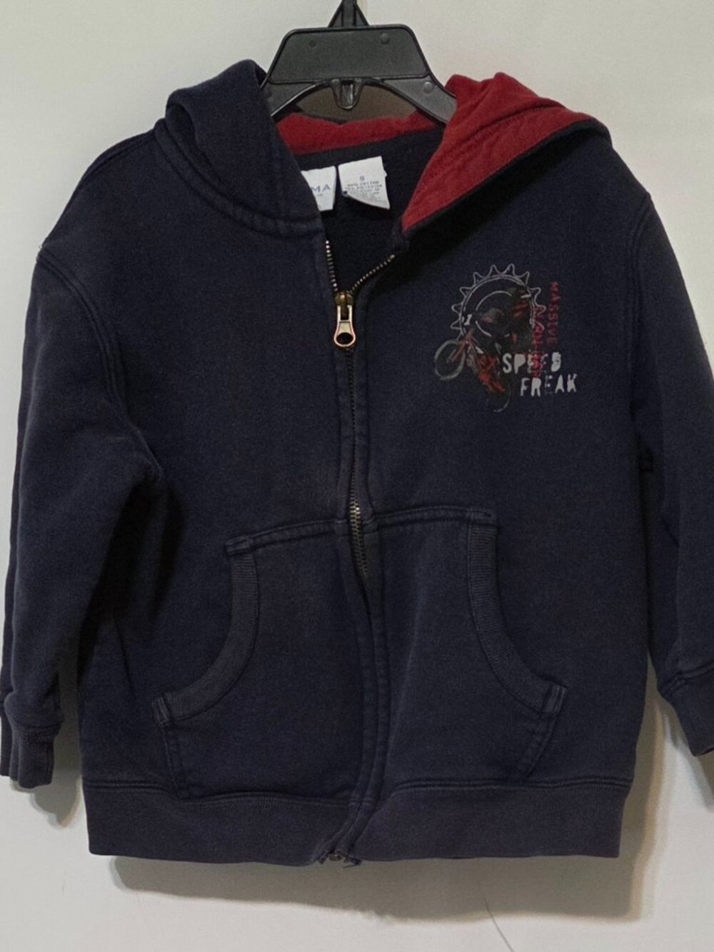 Sonoma Lifestyles Hooded Zipper Boys Navy Light Weight Sweat Jacket Size Small